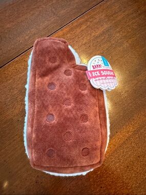 Bark Plush Ice Squeak Sandwich Toy - Brown & White